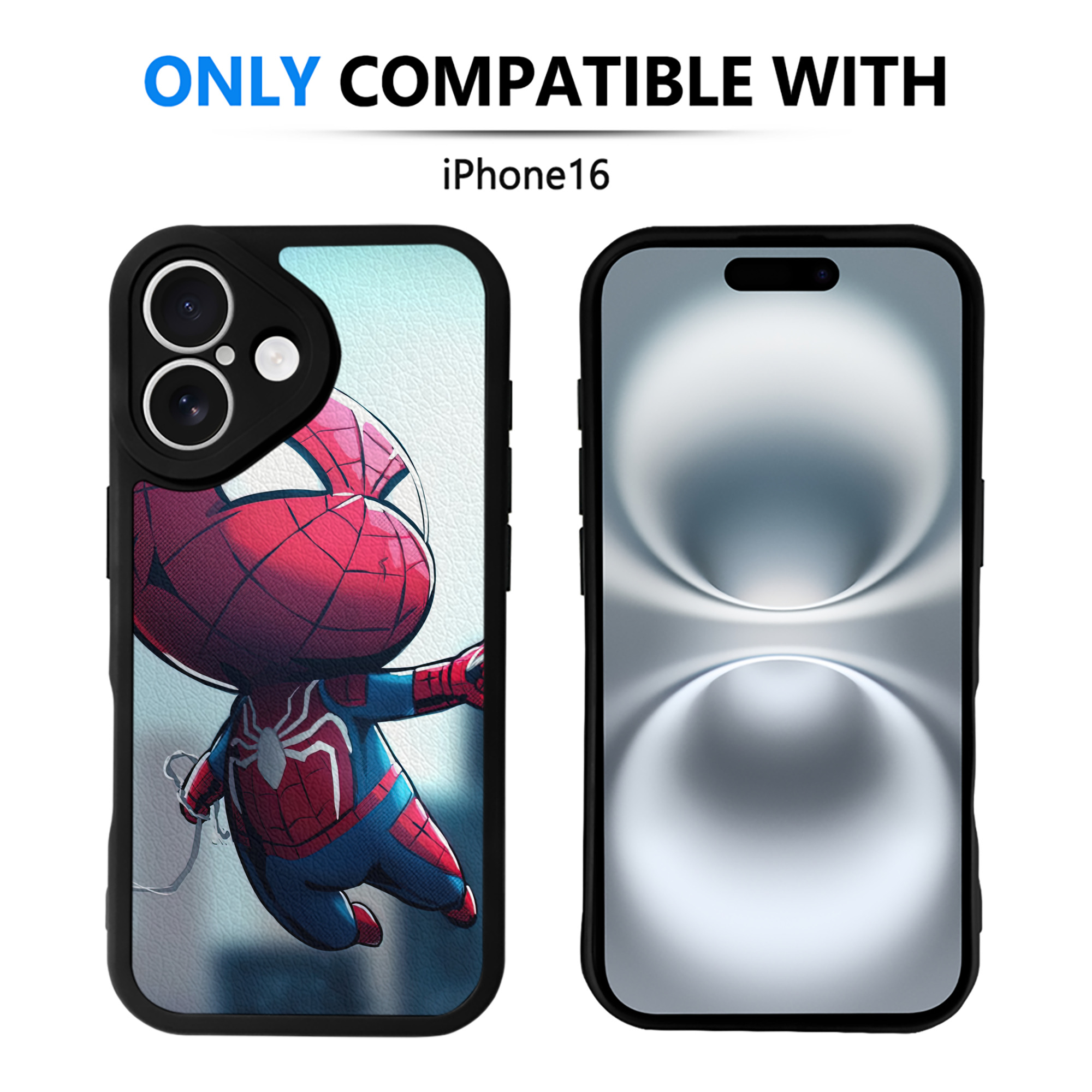 Spider Man スパイダーマン 【iPhone 16シリーズ対応】シリコンスマホケース（レザー調） 材質：シリコン